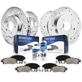 Detroit Axle - Brake Kit for Volkswagen Beetle Golf City Jetta Replacement Drilled & Slotted Disc Brake Rotors Ceramic Brakes Pa